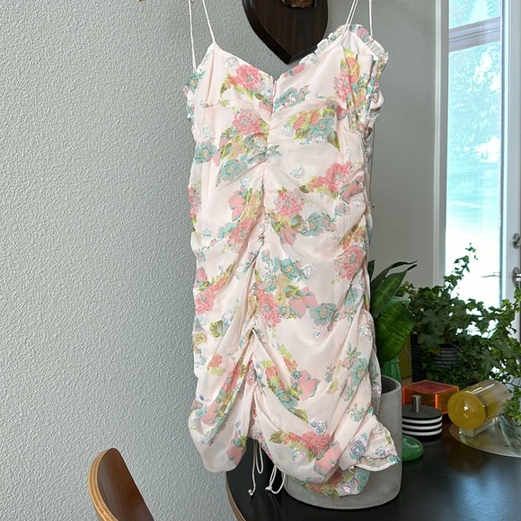 For Love And Lemons Embelleshed Hearts Floral Print And Sequin Minidress - Picture 7 of 11